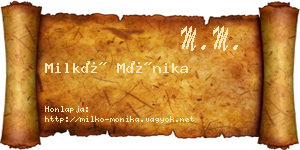 Milkó Mónika névjegykártya